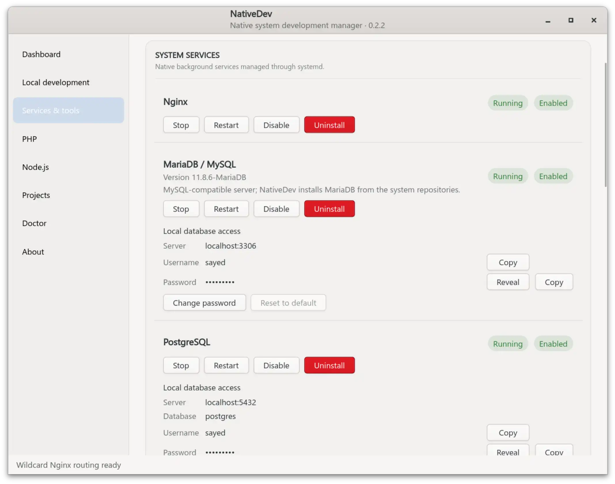 Services and Databases