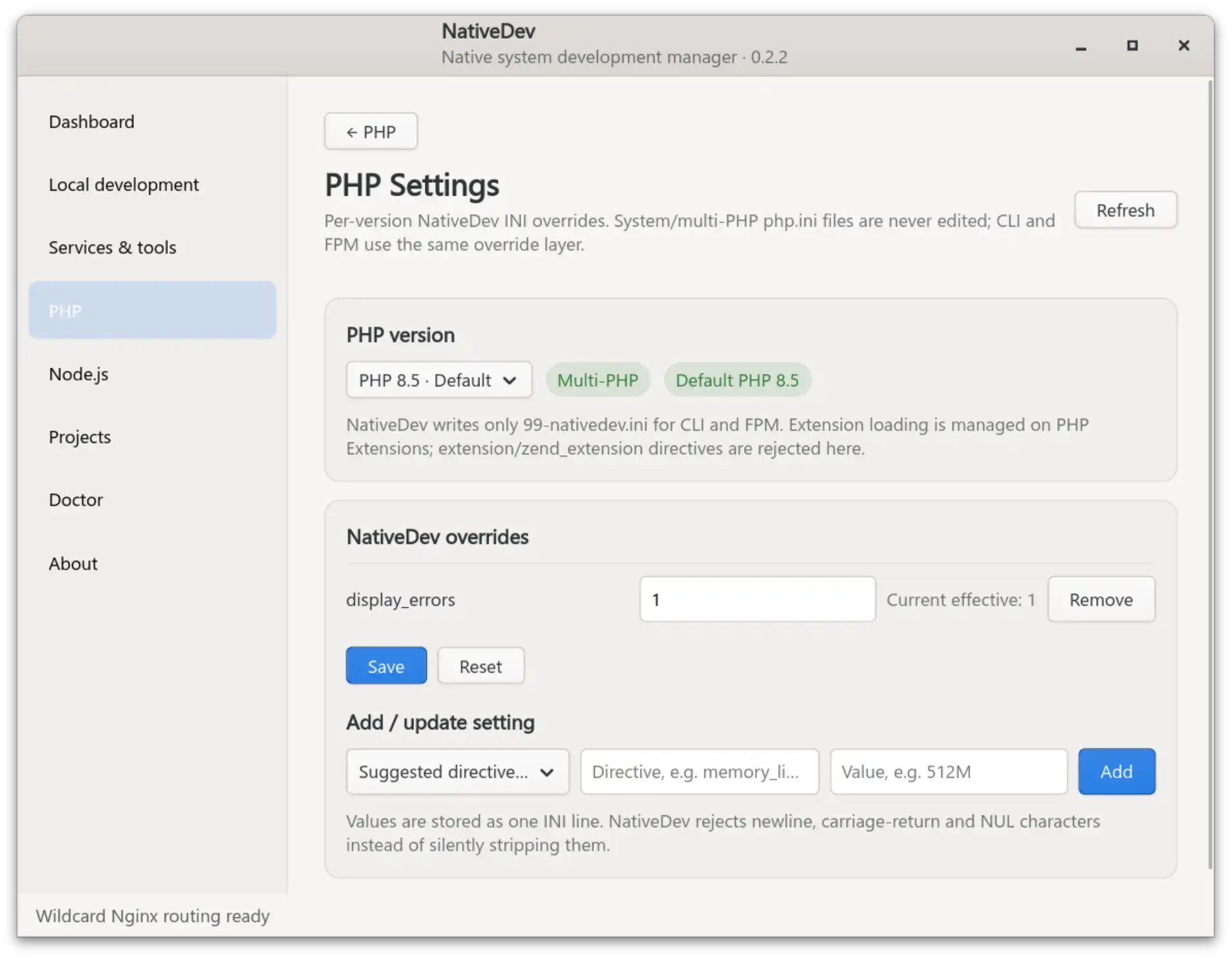 PHP Settings