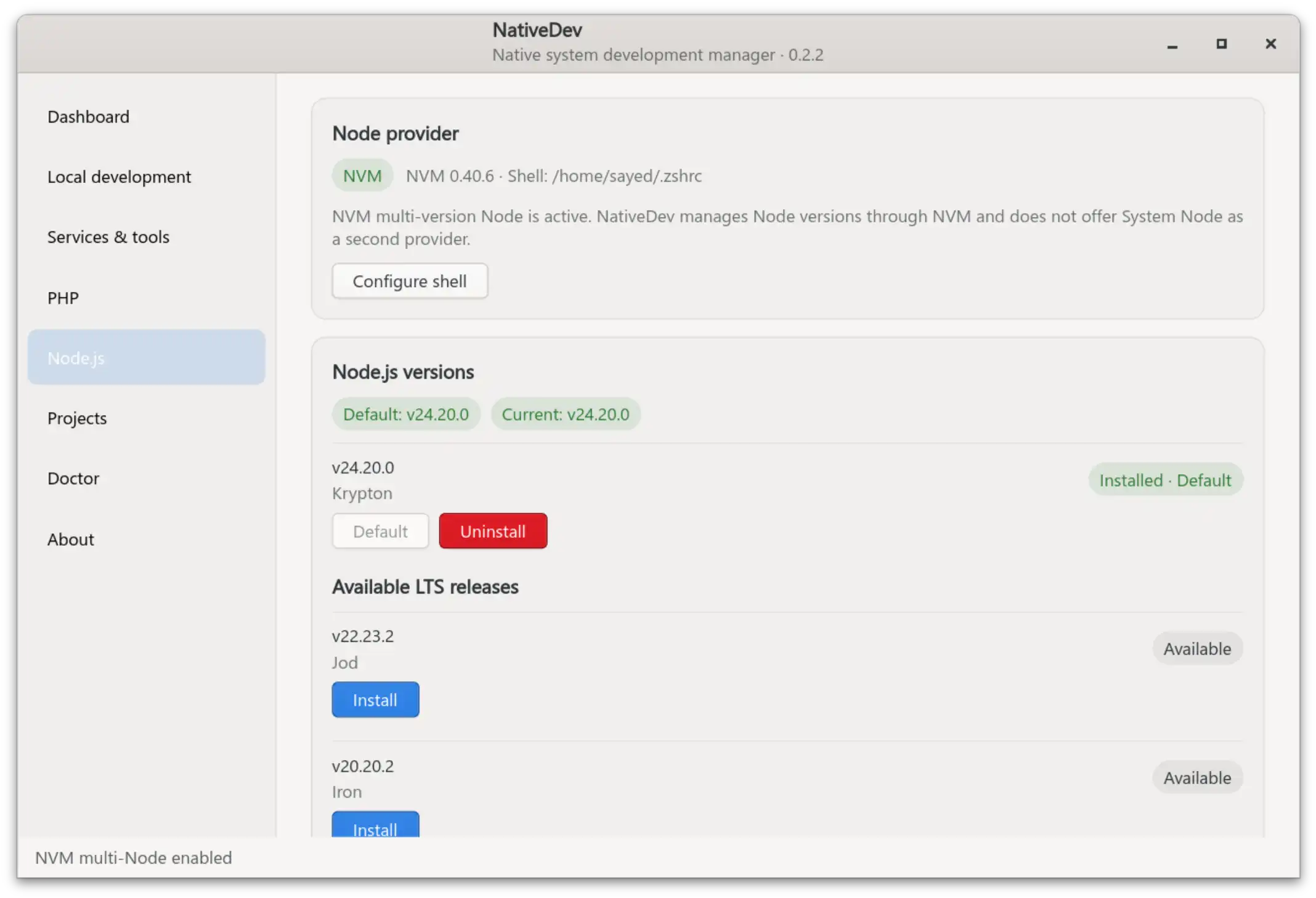 Node.js Management
